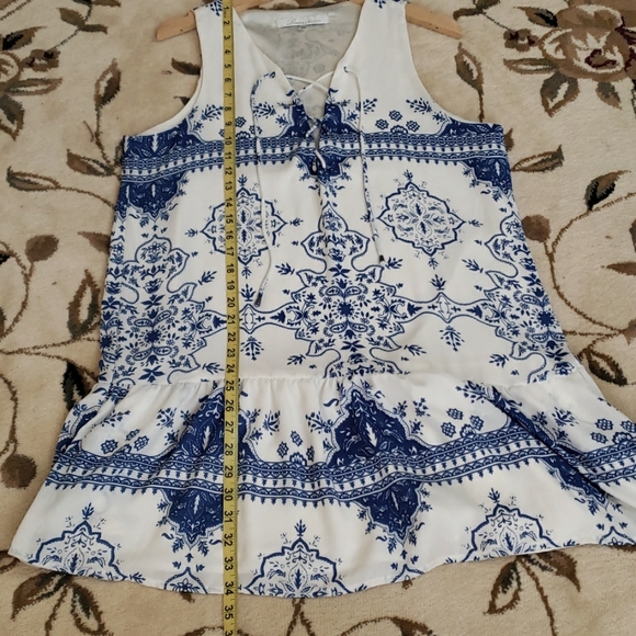 Lovers + Friends Blue & White Temple Mini Dress, Size L - Picture 13 of 16